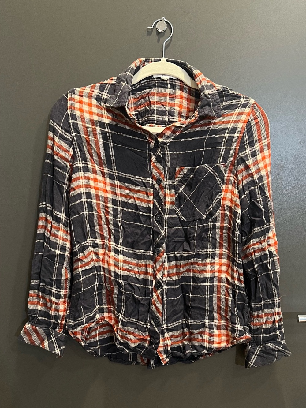 BeachLunchLounge Collection Plaid Button-Up Flannel Shirt – Women’s Small